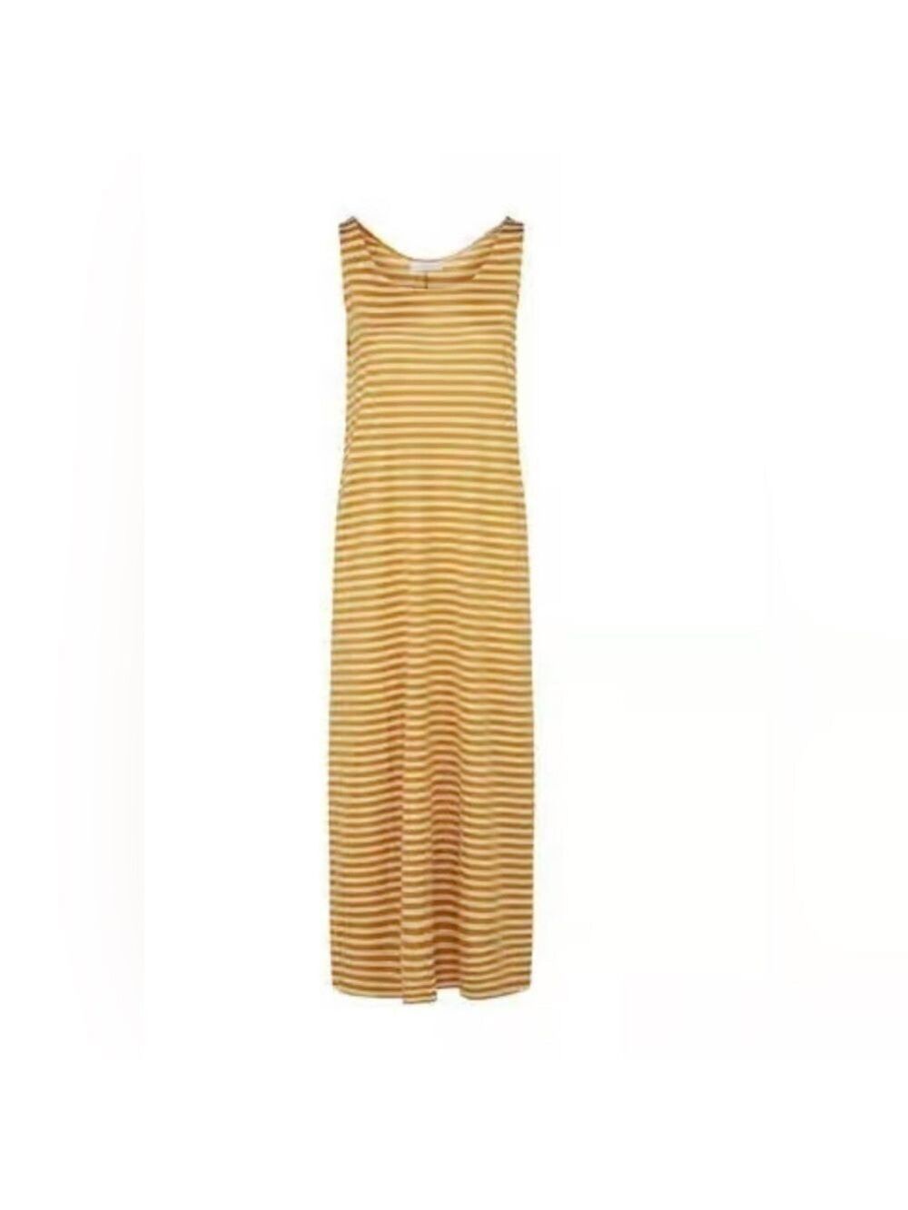 MaxMara Leisure Cina Striped Sleeveless Jersey Maxi Dress in Ochre / Mustard - Picture 4 of 15